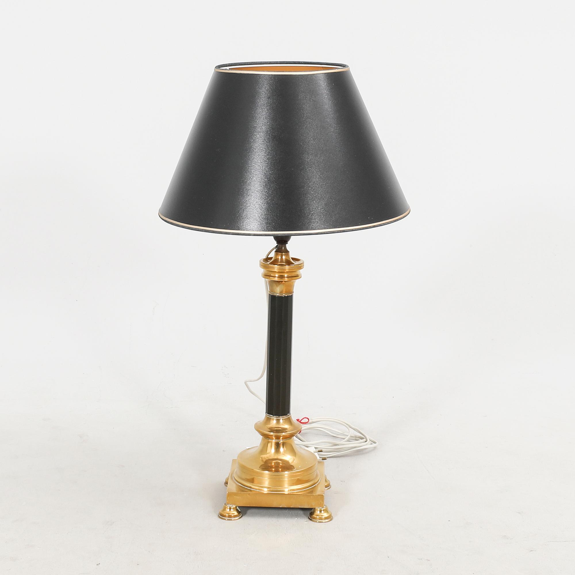 A 20th century brass table lamp.