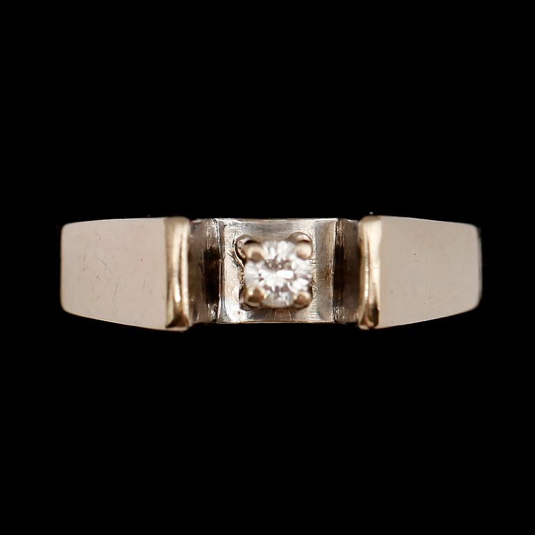 RINGAR, 2 st 18 k vitguld med briljanter. Vikt ca 5 g.