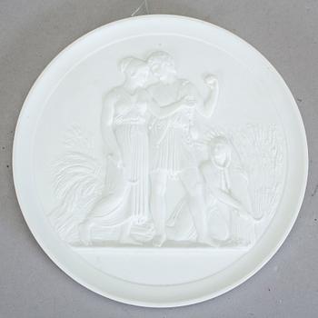 VÄGGRELIEFER, 4 st, parian, Royal Copenhagen.