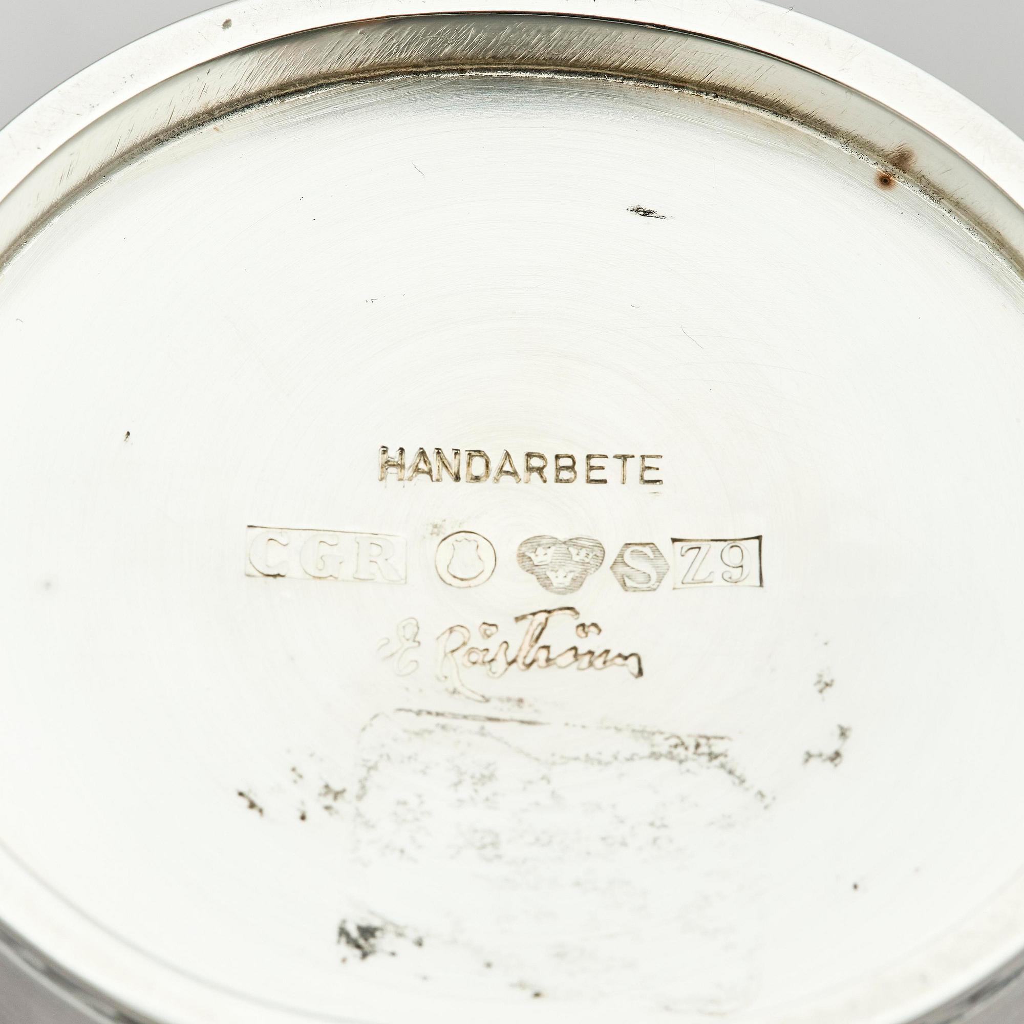 Eric Råström, a silver beaker, company Råströms Silver- O Nysilverfabrik, Stockholm, Sweden, 1974.