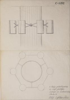 Hans Bergström, a wall lamp, model "C-1162", ateljé Lyktan, Sweden 1950-60s.