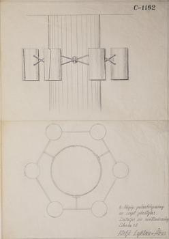 Hans Bergström, a wall lamp, model "C-1162", ateljé Lyktan, Sweden 1950-60s.