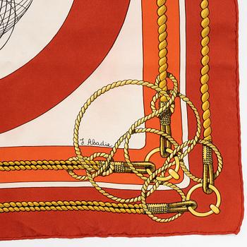 Hermès, three silk scarves.