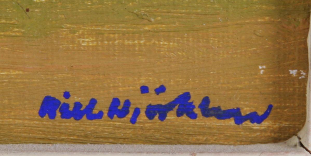 BJÖRKLUND, RICHARD, 2 st, olja på pannå, samt akvarell på pappannå, sign.