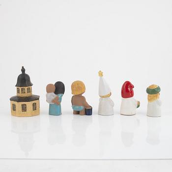 Lisa Larson, figuriner, 6, stengods, Gustavsberg & Rörstrand.