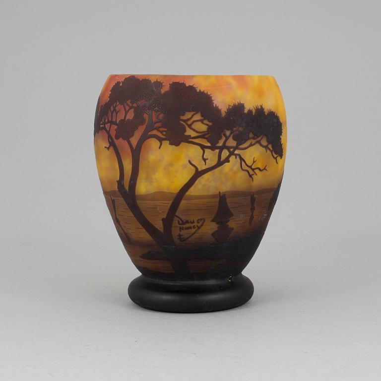 A Daum Nancy vase.