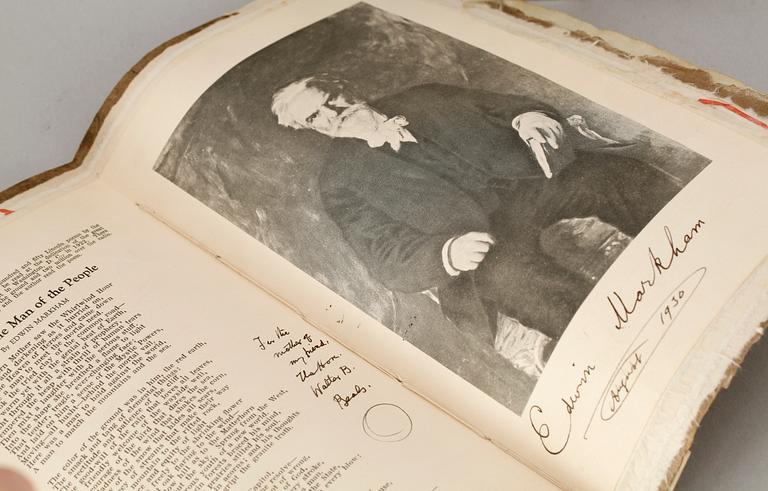 SÄRTRYCK MED AUTOGRAFER, 2 st, Edwin Markham, dat 1930.