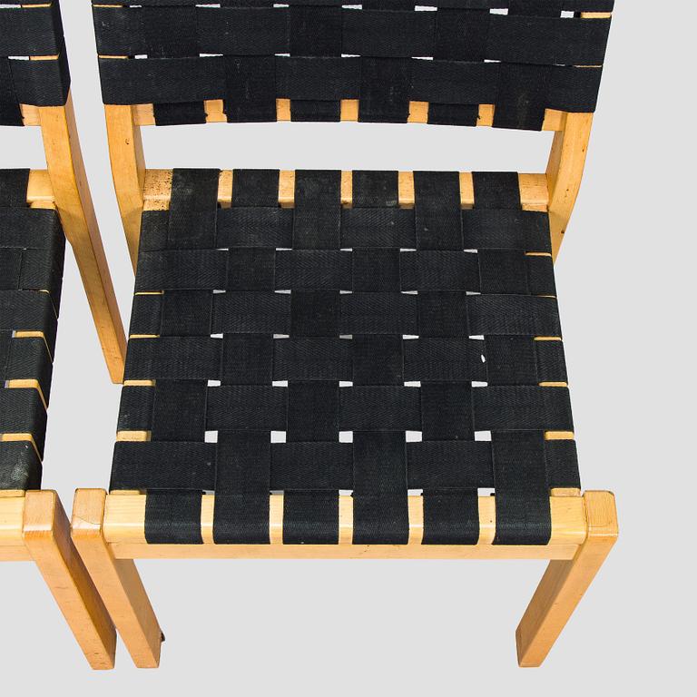 Alvar Aalto, tuolia, 6 kpl, malli 611, 1900-luvun loppu.