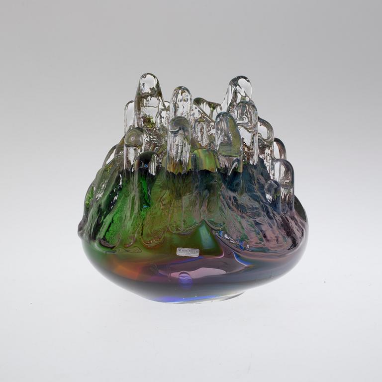 A glass candle / sculpture by Göran Wärff for kosta. Unique.