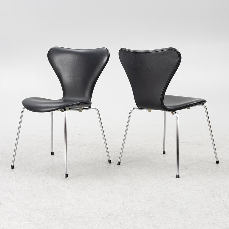 Arne Jacobsen, stolar, 6 stycken "Sjuan" Fritz Hansen, 2000-tal.