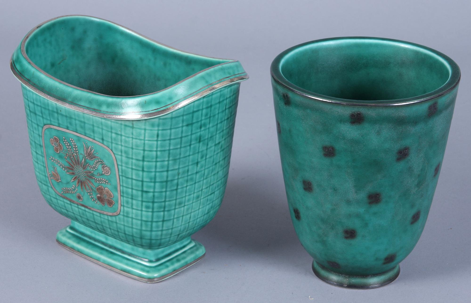 VASER, 2 st, stengods, Argenta, Gustavsberg.