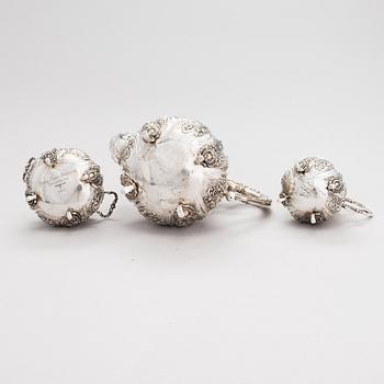 A three-piece silver coffee set, Finnish control marks 1966.