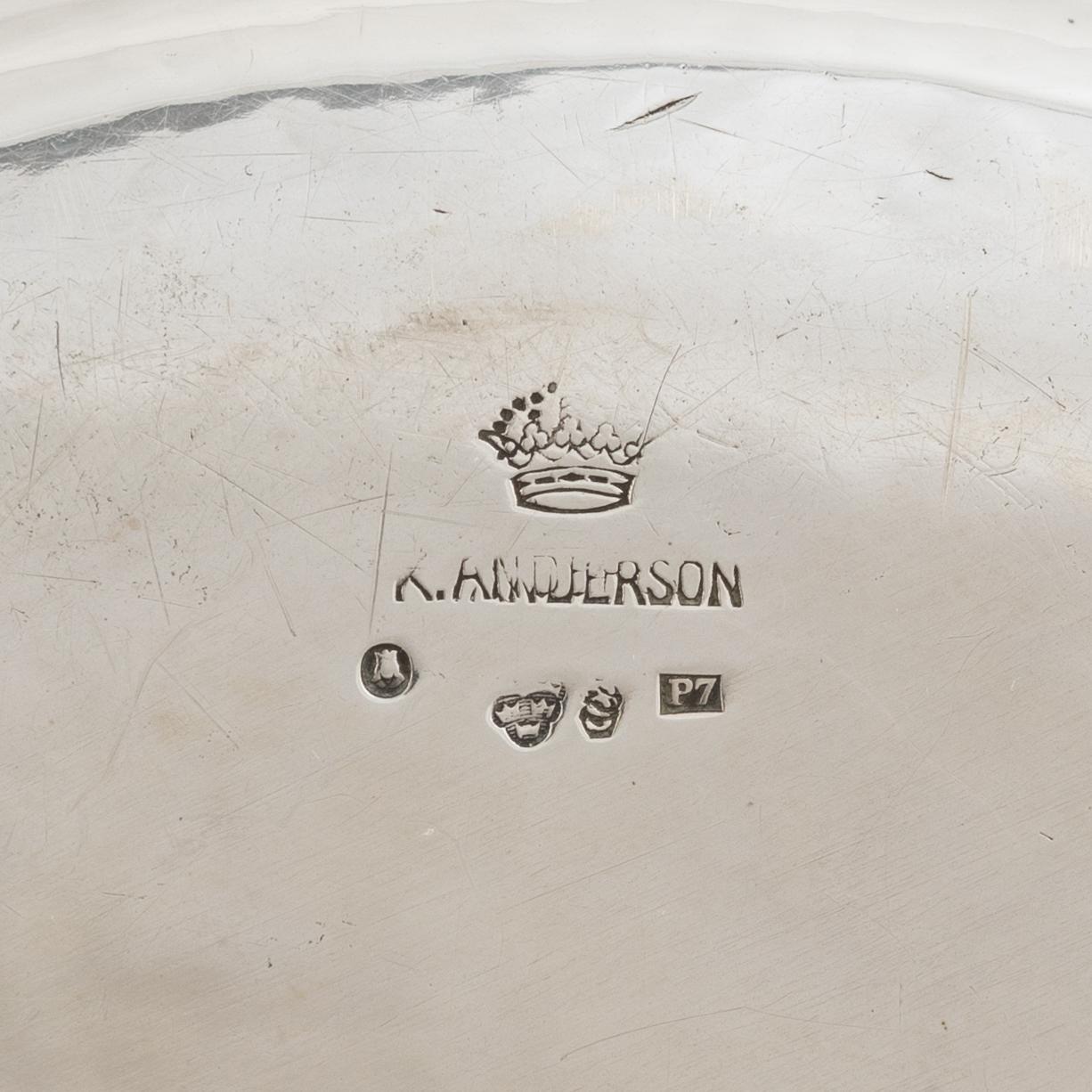 A silver bowl and dish, K Anderson Stockholm 1917.