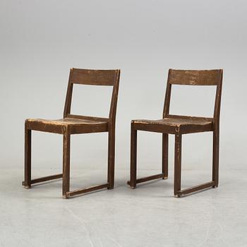 A set of eight 'Orkesterstolen' chairs by Sven Markelius.