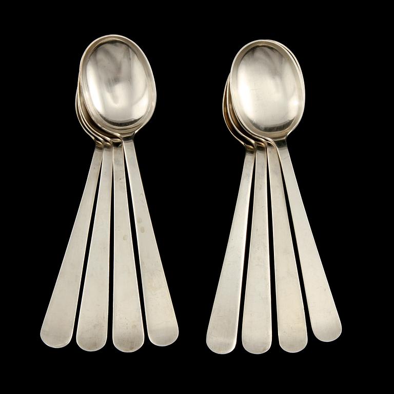 SKEDAR, 8 st, silver, Wiwen Nilsson, Lund, 1973. Vikt 255 g.