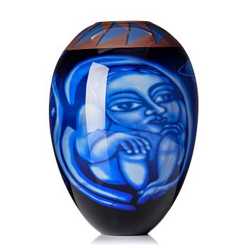 Eva Englund, "The Alien", a graal glass vase, Orrefors, Sweden 1988, EA 1-88.
