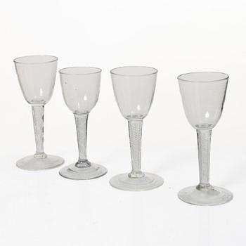 Glas, 4 st, spiralben, 1700-tal.