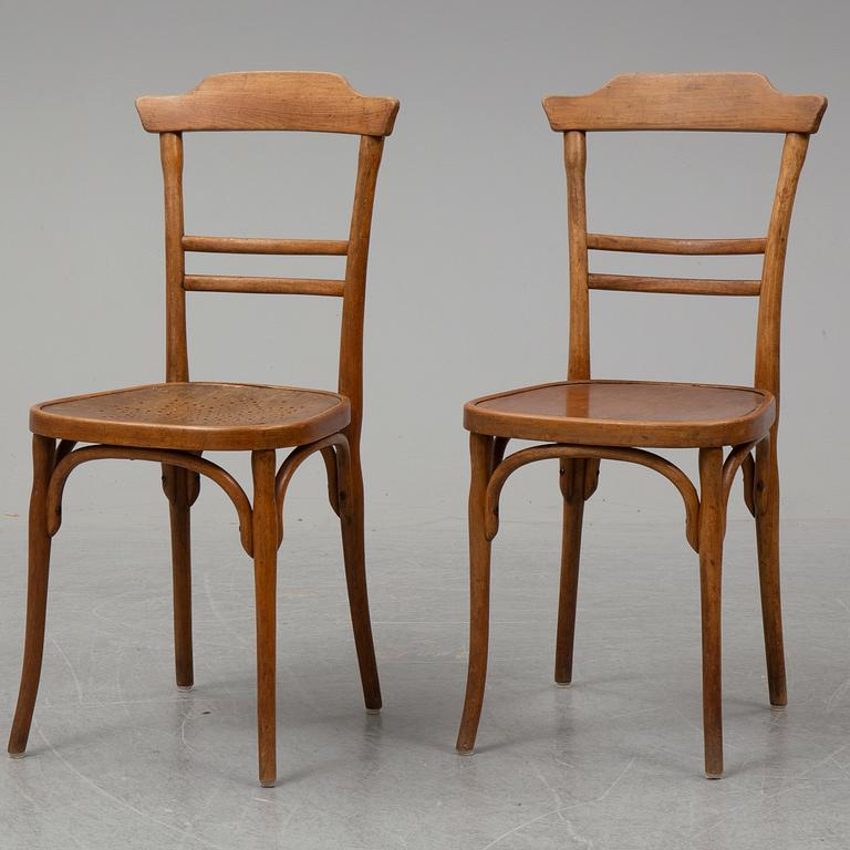 Eight early 20th Century chairs by Kohn, Vienna, Austria.