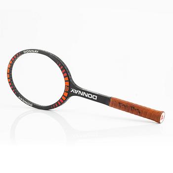 Tennis racket, Donnay. Signed by Björn Borg, customized Donnay Borg Pro.