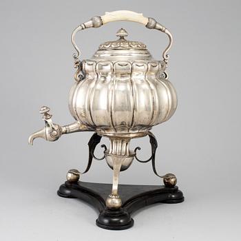 A Biedermeier silver samovar, makers mark AE, possibly Austria-Hungary 1820's.