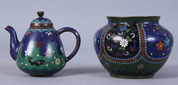 PARTI CLOISONNÉ, 5 delar, 1900-tal.