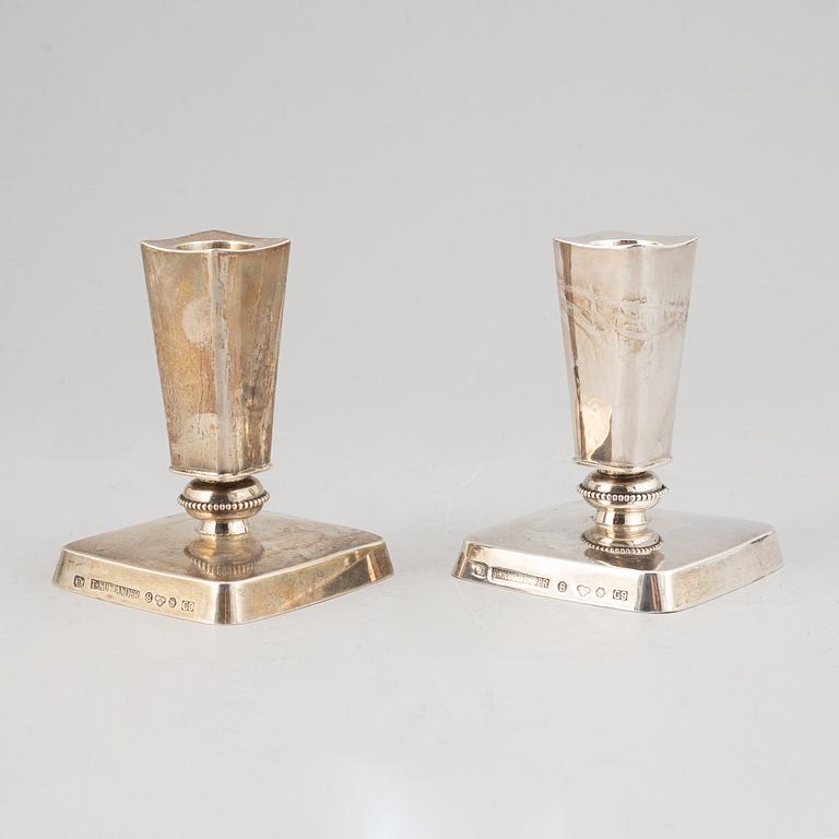 A pair of silver candlesticks, maker's mark Tore Kullander, Borås, 1953.