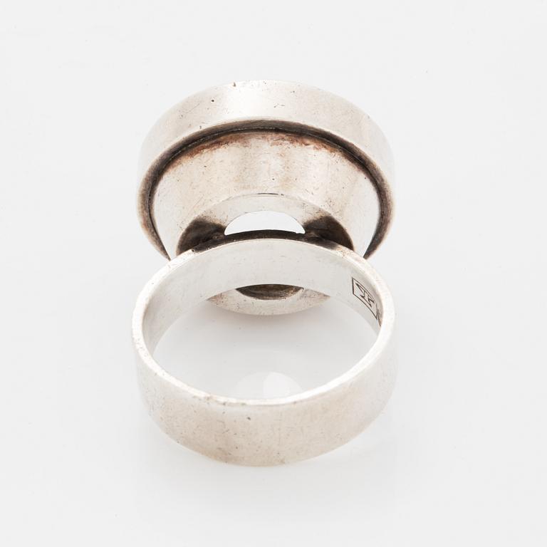 Elis Kauppi, ring, silver med bergkristall. Finland 1964.