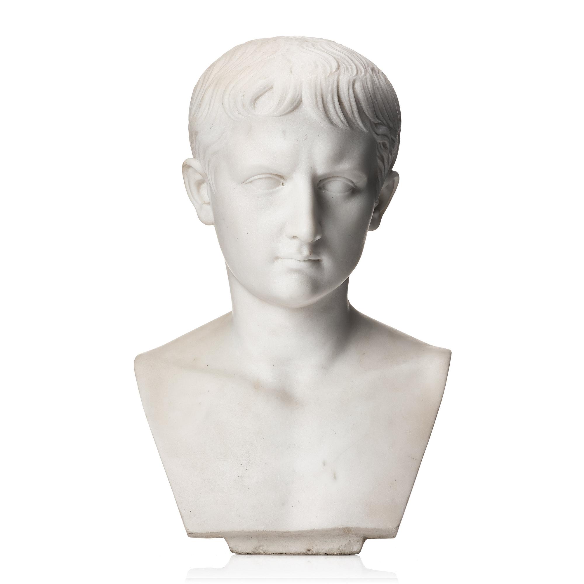 A presumably Italien 19th century bust of emperor Augustus (65 B.C - 14 A.D).