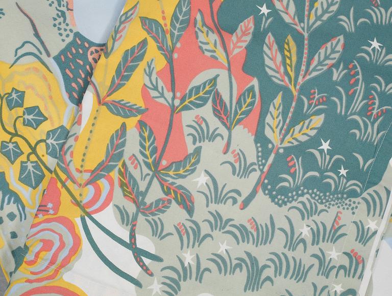 GARDINER, ett par, bomull, "Anakreon", Josef Frank, Svenskt Tenn, 1900-talets fjärde kvartal.