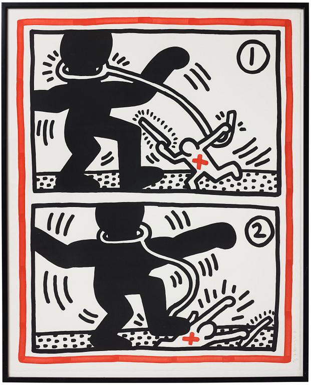 Keith Haring, "Free South Africa: one plate".