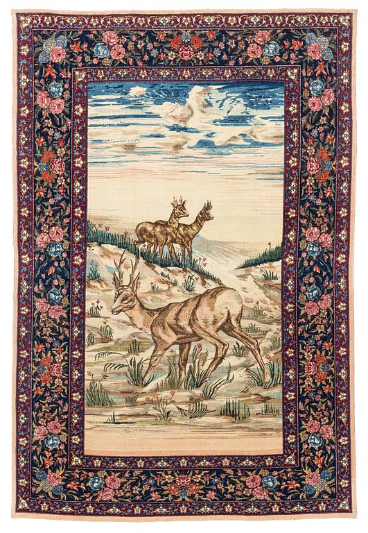 A semi-antique Isfahan rug, so-called Ahmad, 210 x 143 cm.