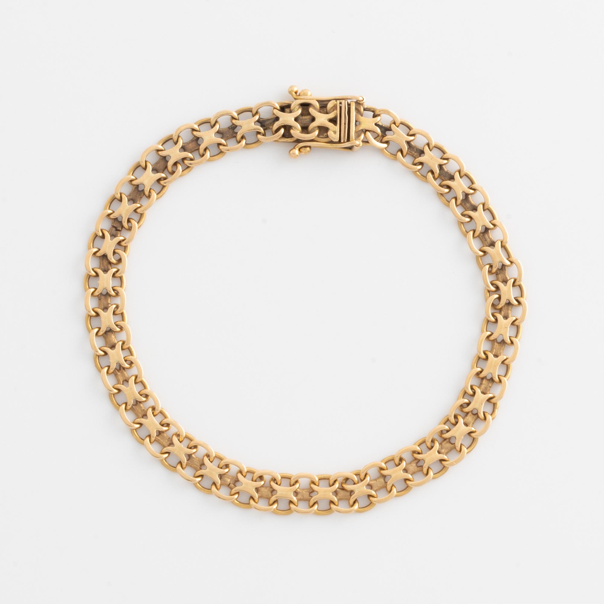 Armband 18K guld, X-länk.