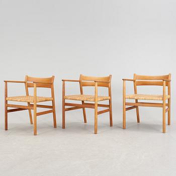KARMSTOLAR, 3 st, Börge Mogensen, O.M. Madsens Fabriker, Danmark.