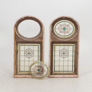 A set of four stained glass windows early 1900s.
