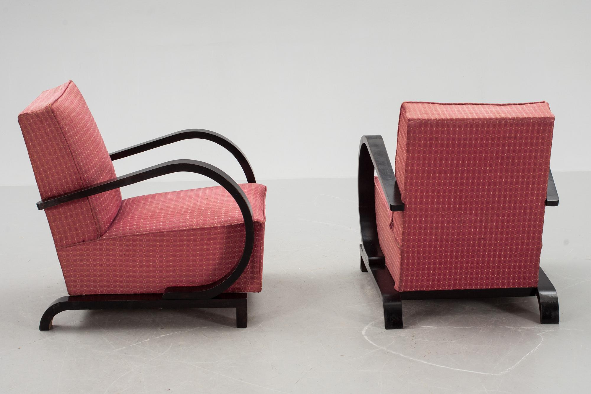 FÅTÖLJER, ett par. Art-deco, 1900-tal.