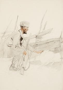 109. Bruno Liljefors, Albert Engström hunting.