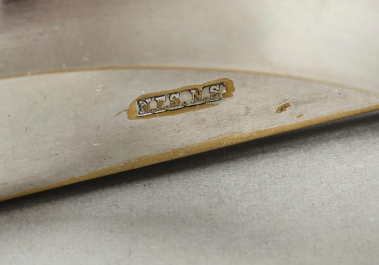 KANDELABRAR, ett par, nysilver, N.F.S, art déco, 1930/40-tal.