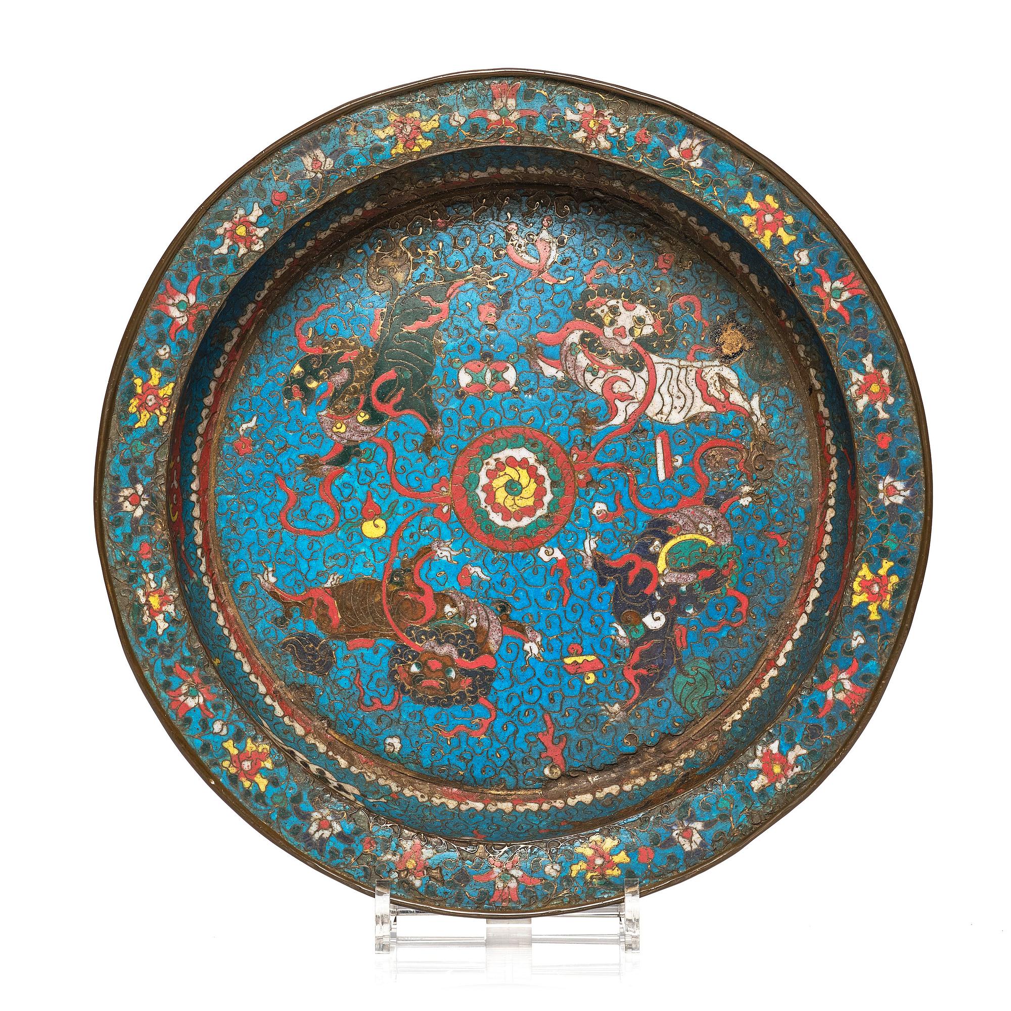 Handfat, cloisonné. Sen Mingdynasti (1368-1644).