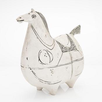 Stig Lindberg, figurin, häst, stengods, "Springare", Gustavsberg.