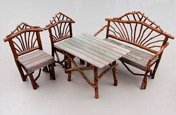 TRÄDGÅRDSMÖBEL, 4 delar, 1900-talets andra hälft.