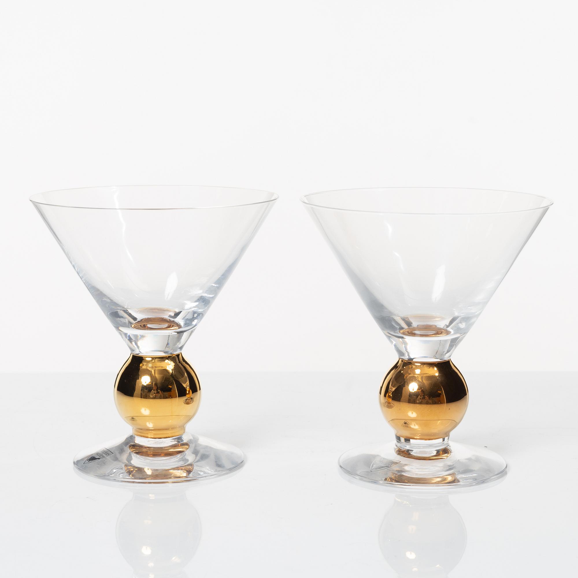 Gunnar Cyrén, Nobel, 5 martini glasses, Orrefors,