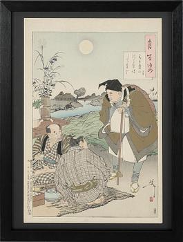 Tsukioka Yoshitoshi · TSUKIOKA YOSHITOSHI, träsnitt, omkring år 1900