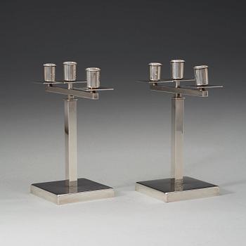 A pair of Kronsilver silver plated candelabra, attributed to Rolf Engströmer, Sweden 1930's.