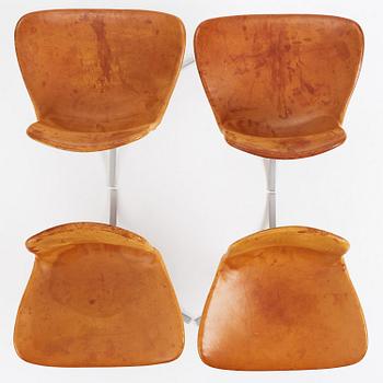 Poul Kjaerholm, a set of four "PK9" chairs, E. Kold Christensen, Denmark, 1960s.