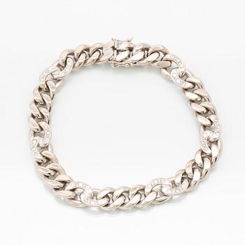 Armband pansarlänk 18K vitguld och briljanter ca 0,72 ct Hellströms guld 2003.