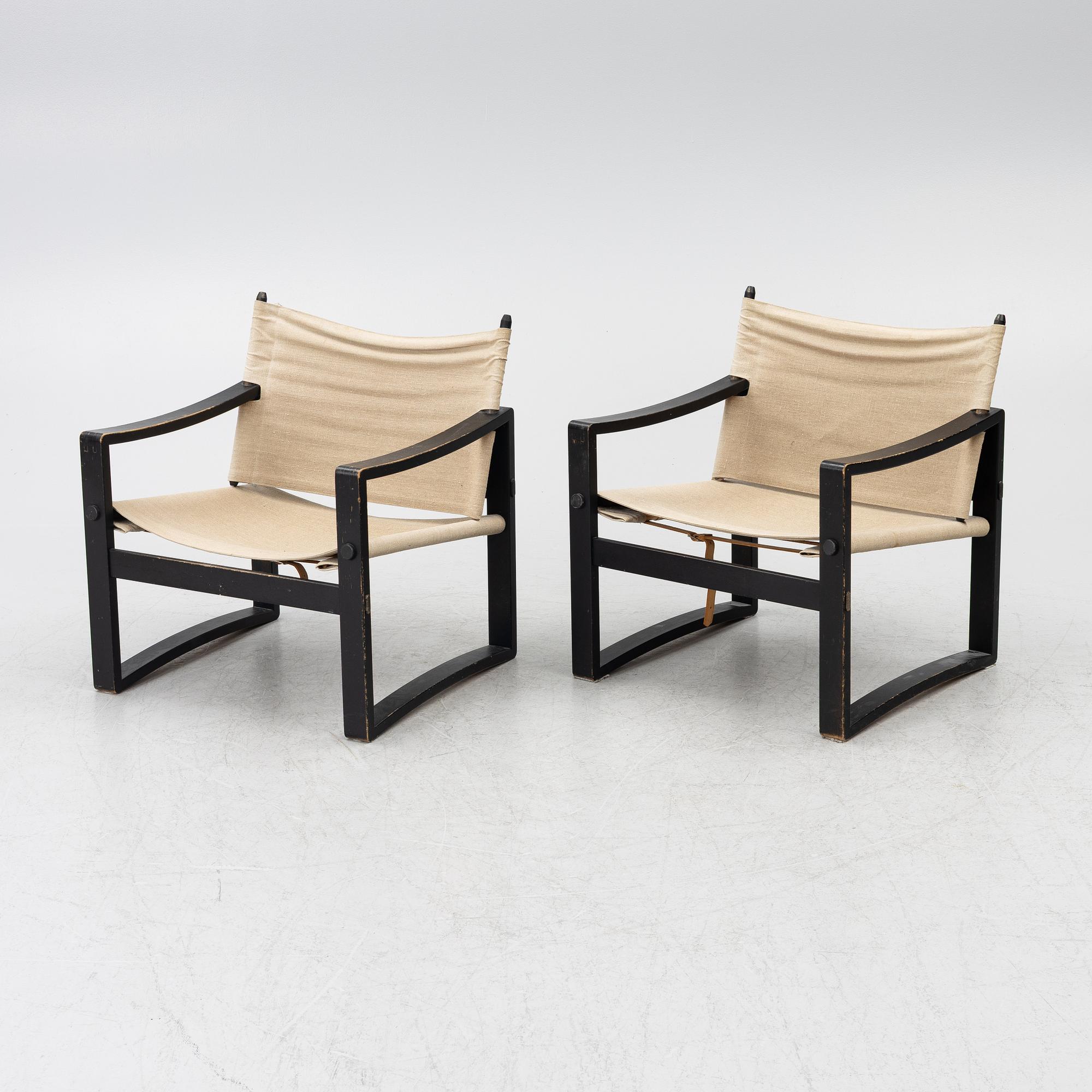Armchairs, a pair, Börge Jensen & Sons, Denmark, second half of the 20th century.