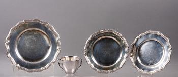 PARTI SILVER, 4 delar, 1900-tal. Bl.a Georg Jensen.