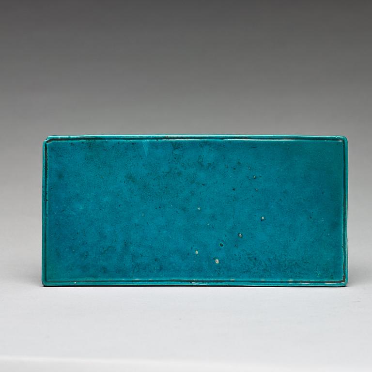 A turquoise stand in the shape of a table, Qing dynasty, Kangxi (1662-1722).