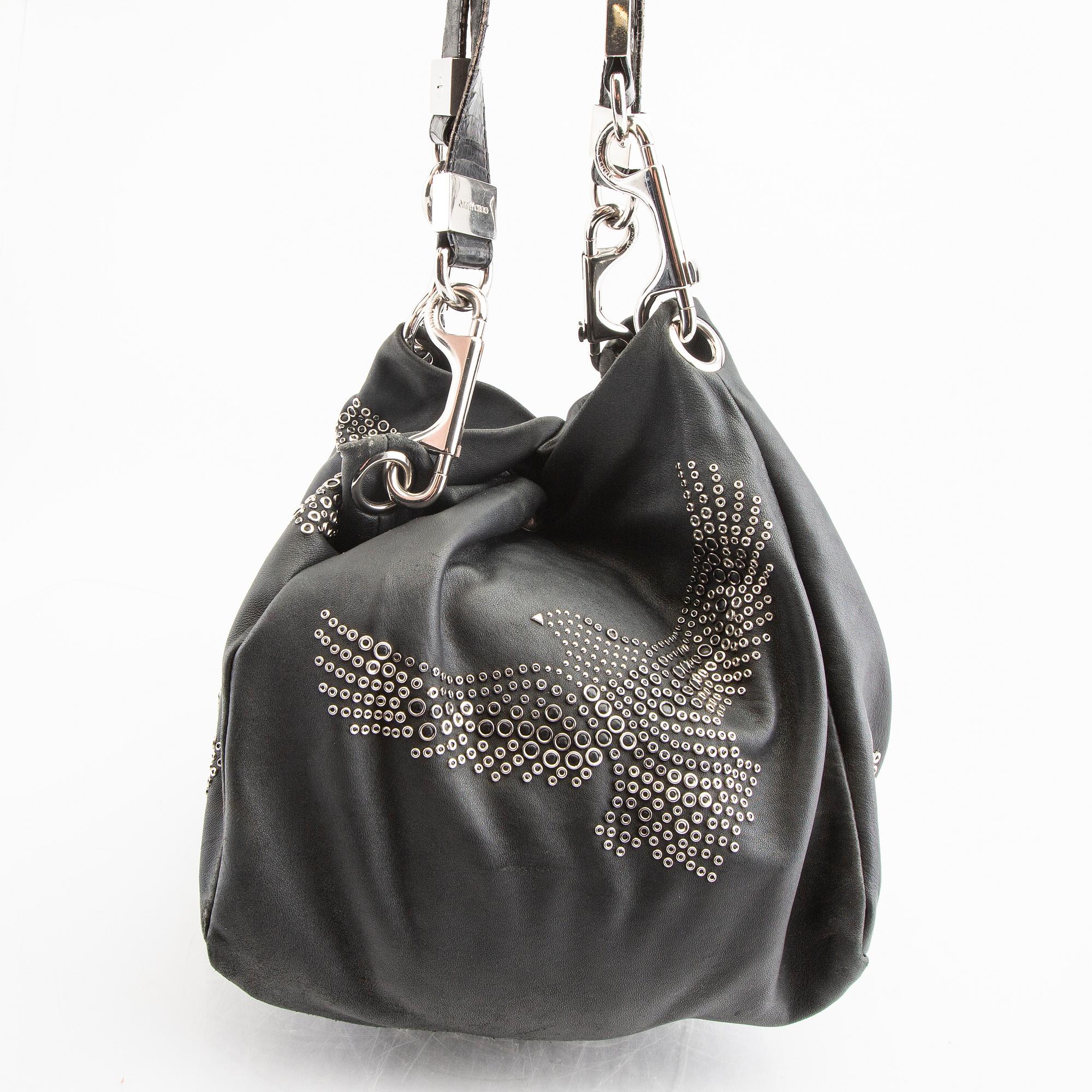 A Jimmy Choo leather handbag.