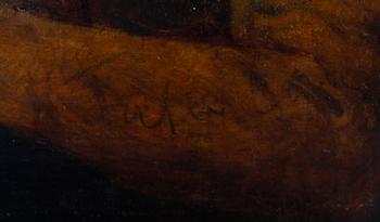 OKÄND KONSTNÄR, olja på duk, otydligt signerad 1800-tal.